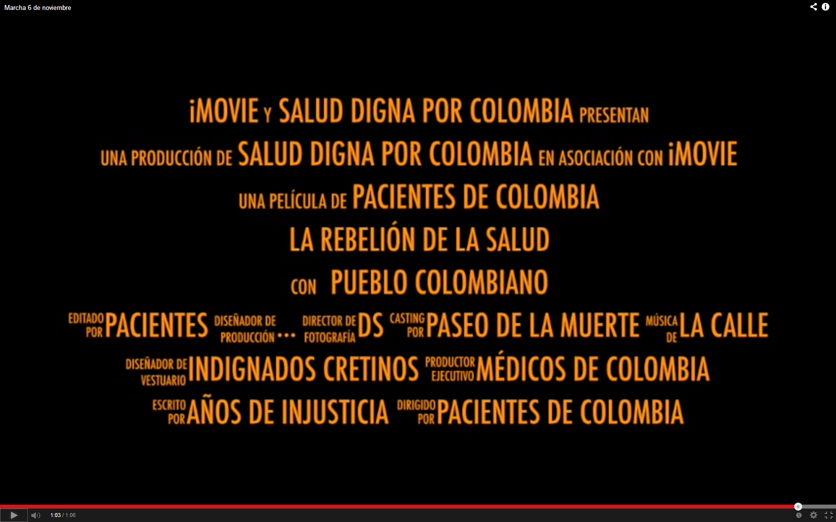 Espectacular video convoca a marcha por la defensa de la salud en Colombia