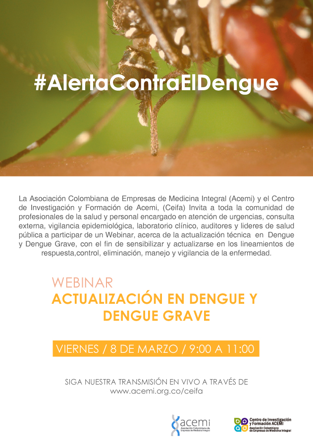 Webinar sobre dengue y dengue grave este 8 de marzo